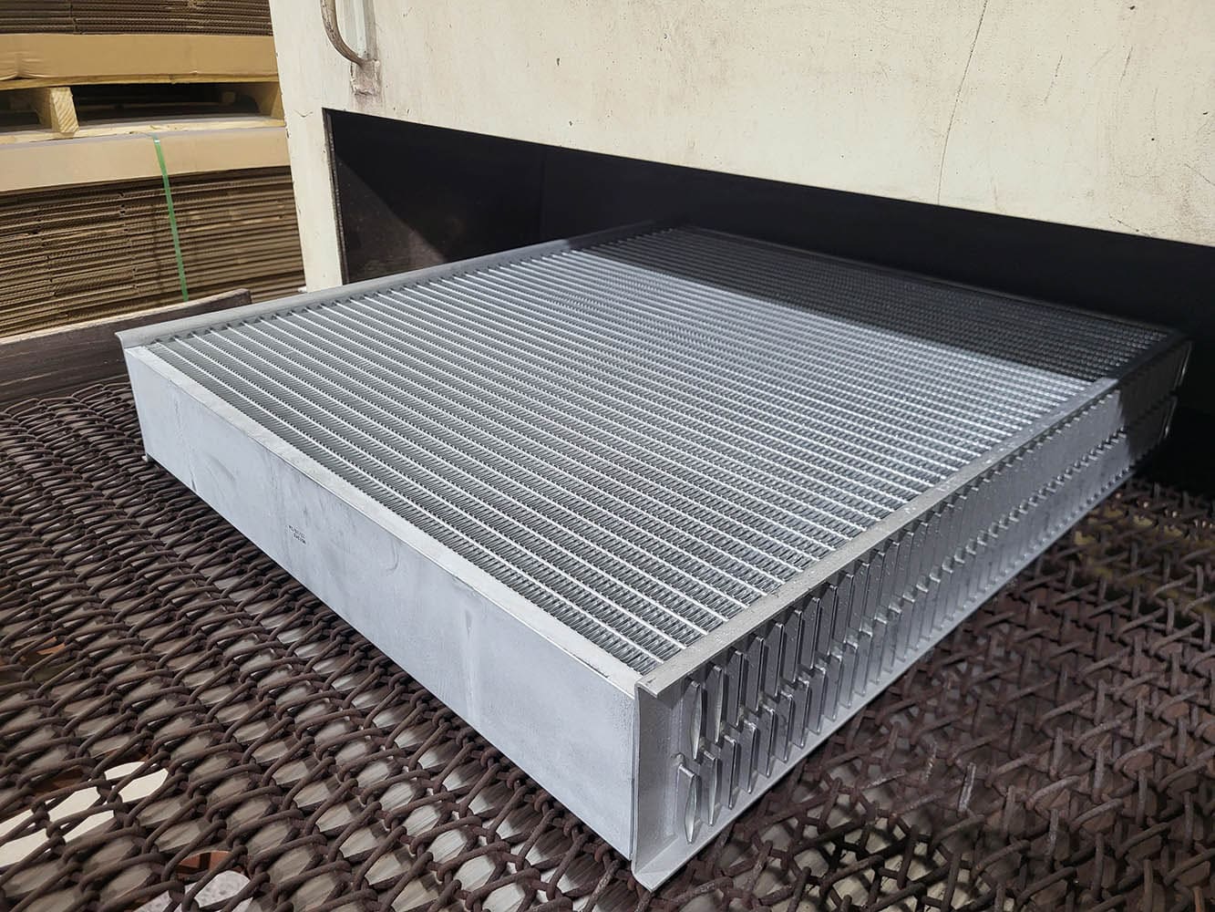 011 Aluminum radiator core fresh from the brazing oven for high performance cooling