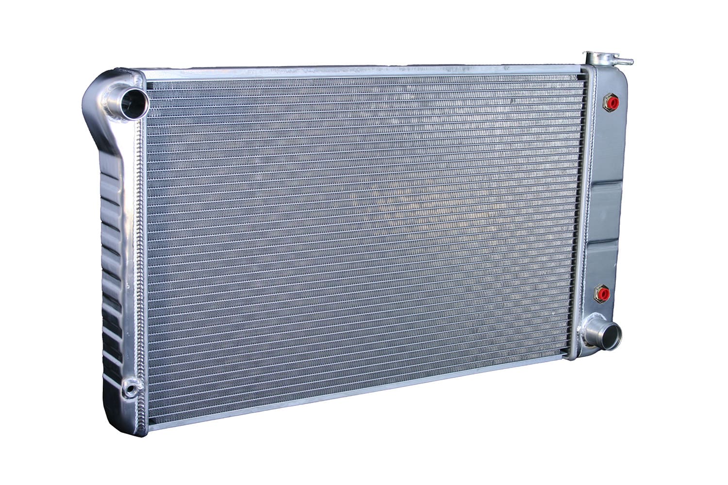 012 Polished aluminum crossflow radiator with high efficiency cooling fins