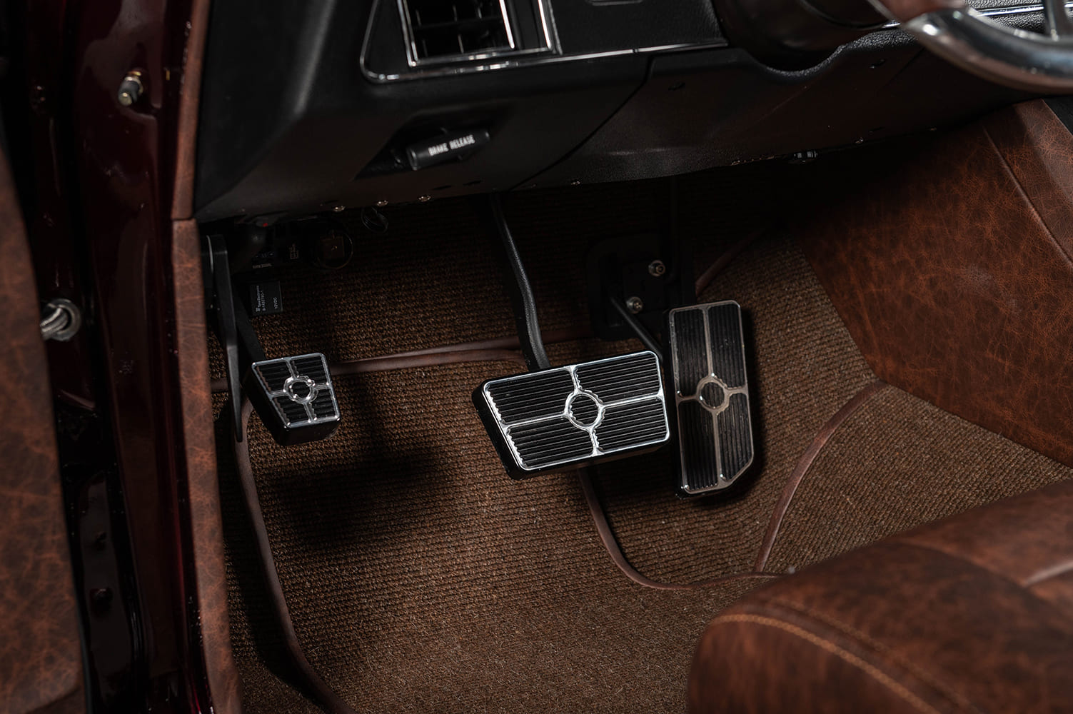 015 1972 Monte Carlo custom billet pedals brown carpet pro touring interior