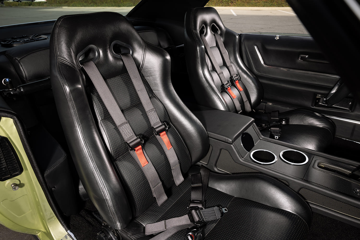 016 1969 Chevrolet Camaro SS racing bucket seats with four point harnesses for track ready support