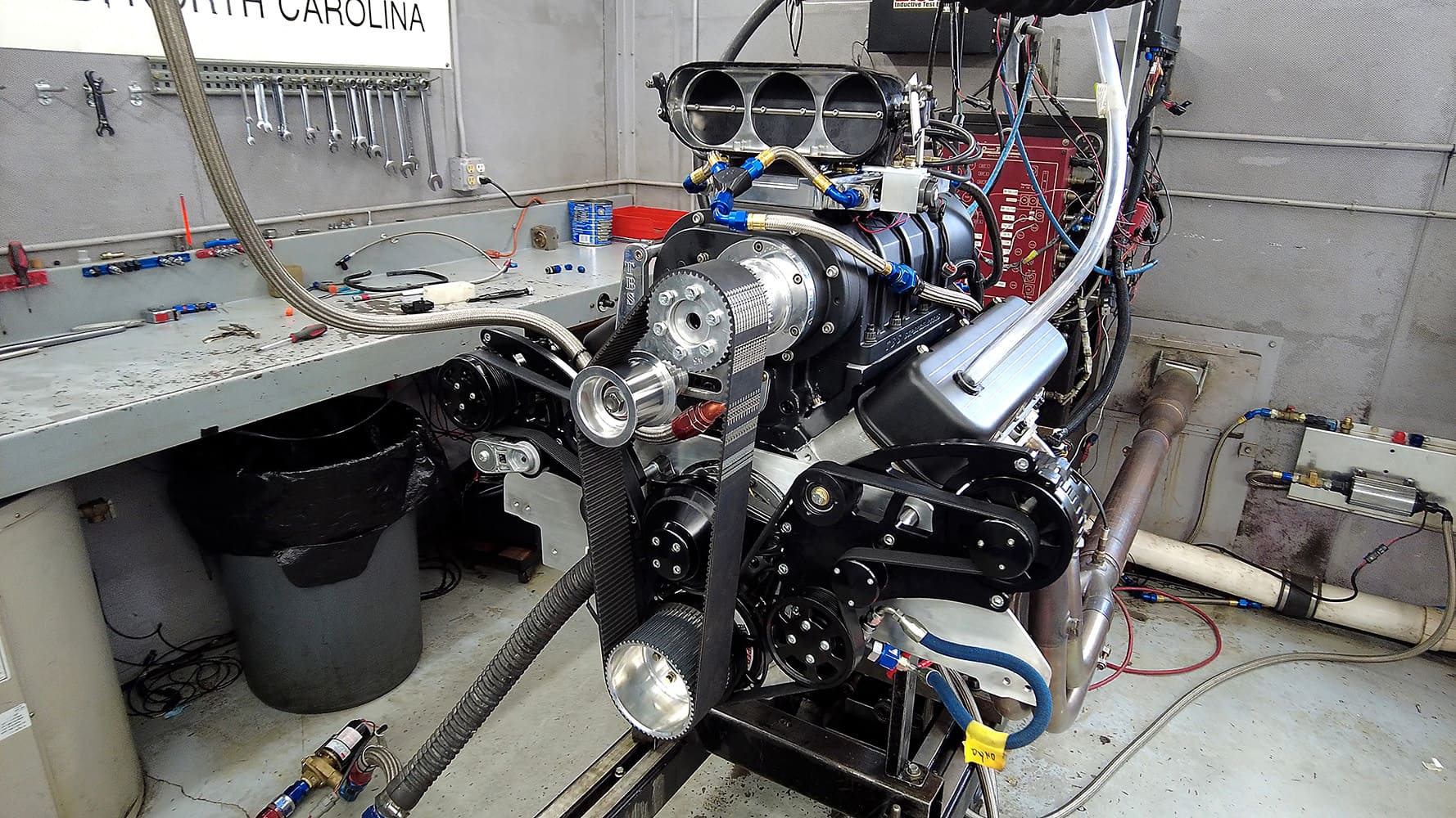 017 Supercharged big block Chevy engine dyno Holley EFI tuning high performance fuel mapping