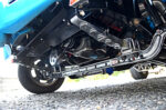 019 1939 Chevy Gasser front straight axle suspension with chrome components and leaf springs