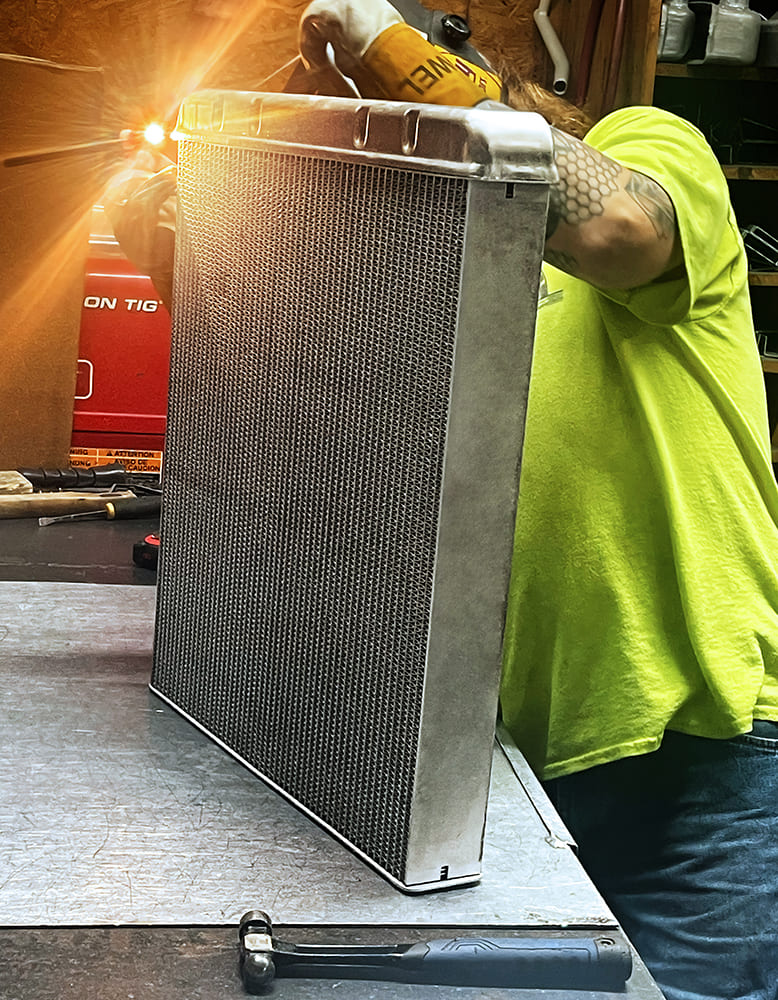 019 TIG welding an aluminum radiator for a custom cooling system