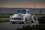 02 1957 Chevy truck Restomod with smoothed bodylines and custom chrome front grille