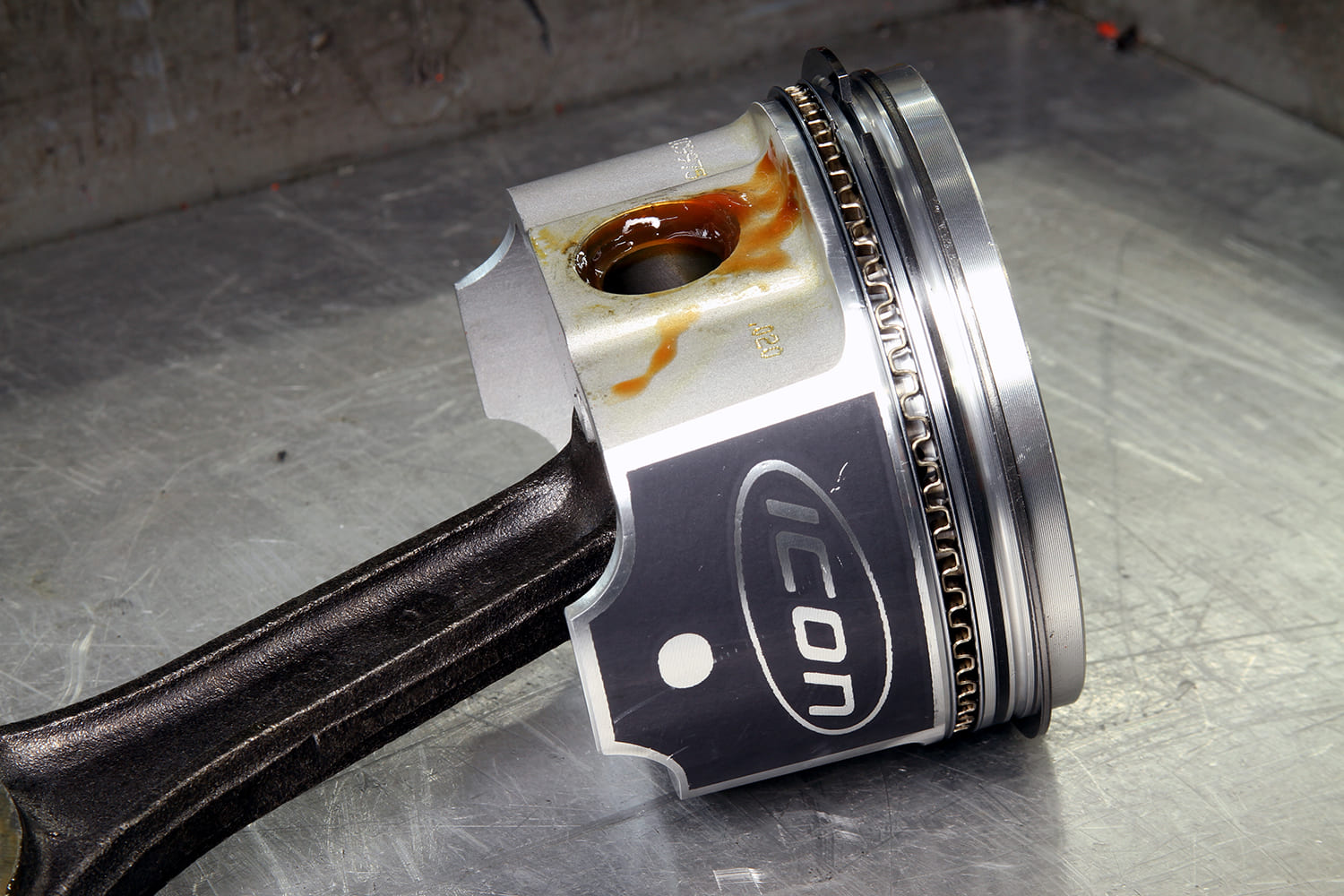 06 ICON forged piston for high performance Mopar 340 build with floating wrist pin