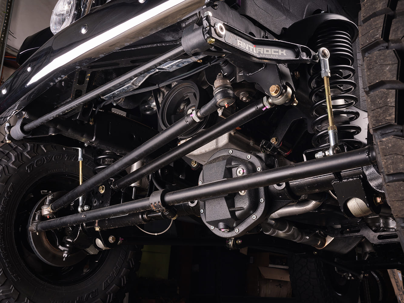 08 1950 Willys Jeep suspension Currie Antirock sway bar coilovers