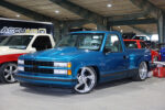 09 1992 Chevrolet C1500 OBS in deep blue tucked on polished 5 spoke wheels with a clean lowered stance