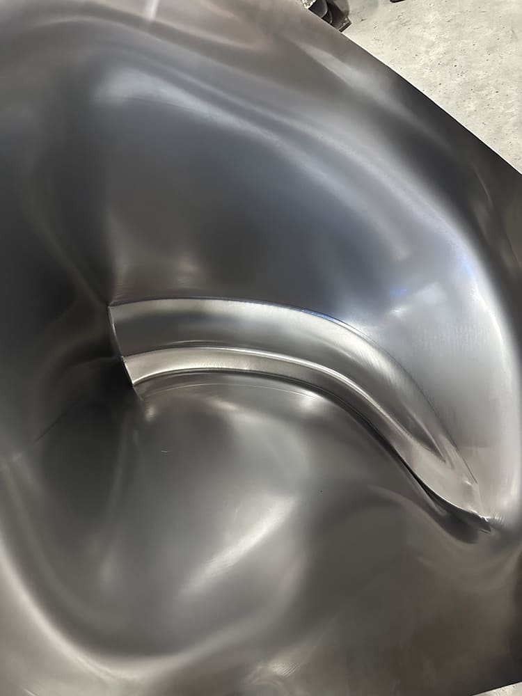 09 Finished deep drawn fender shows crisp lines and smooth curvature for replication