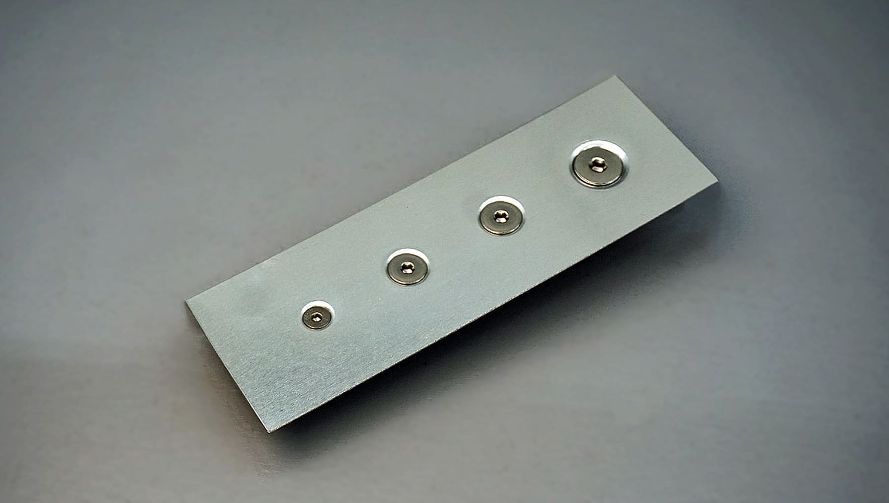 10 Finished aluminum panel with precision pressed dimples for structural reinforcement