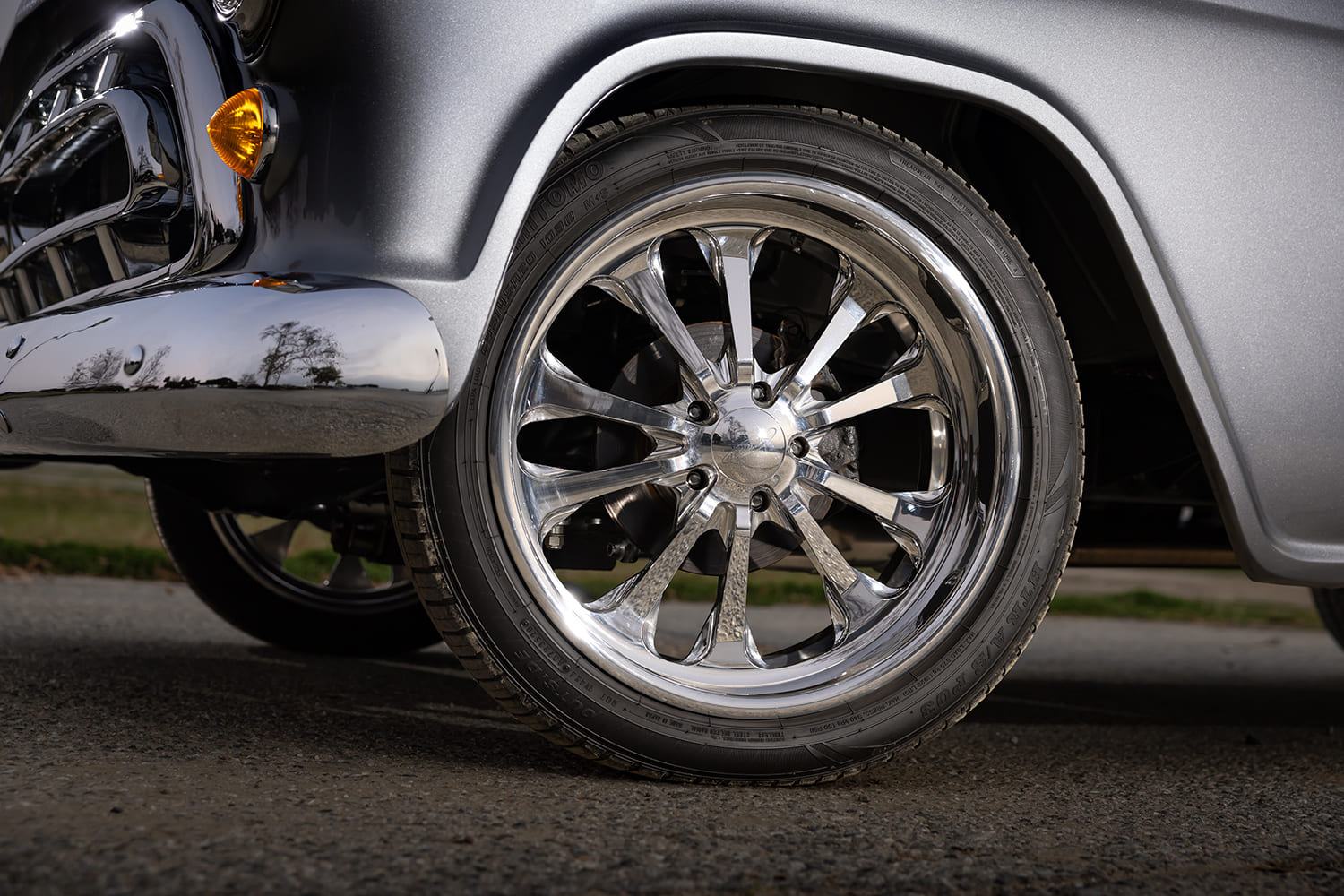 14 1957 Chevy truck billet 10 spoke wheels with Toyo Proxes rubber and chrome lugs