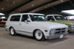 15 1971 GMC Jimmy in smooth white with white smoothie wheels and laid out stance
