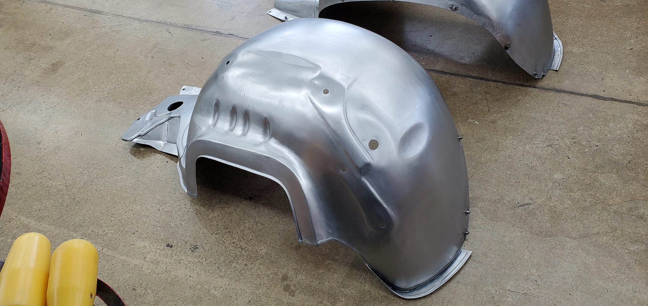 18 1969 Camaro full front wheel tub assembly smoothed and metal finished