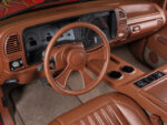 18 1996 Chevy C1500 interior refinished in brown leather with billet controls and stitched console