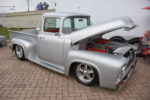 19 1956 ford f100 silver show truck custom red engine bay billet wheels and trim