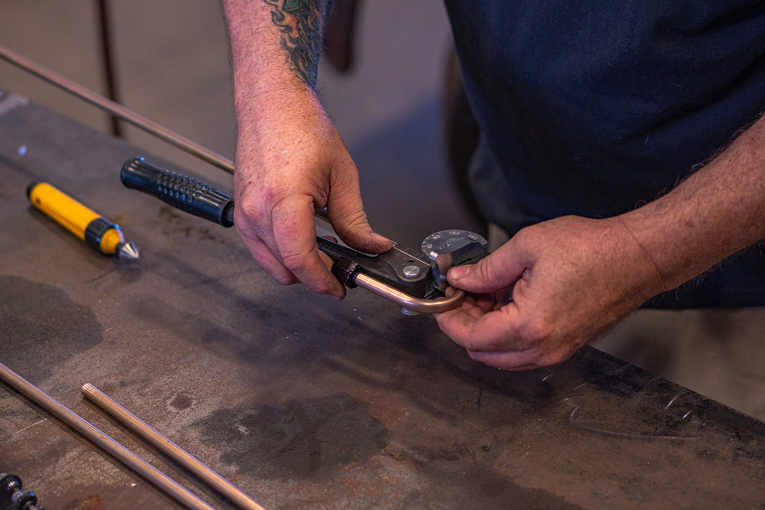 19 Bending copper line using a dial style tubing bender to achieve tight consistent curves