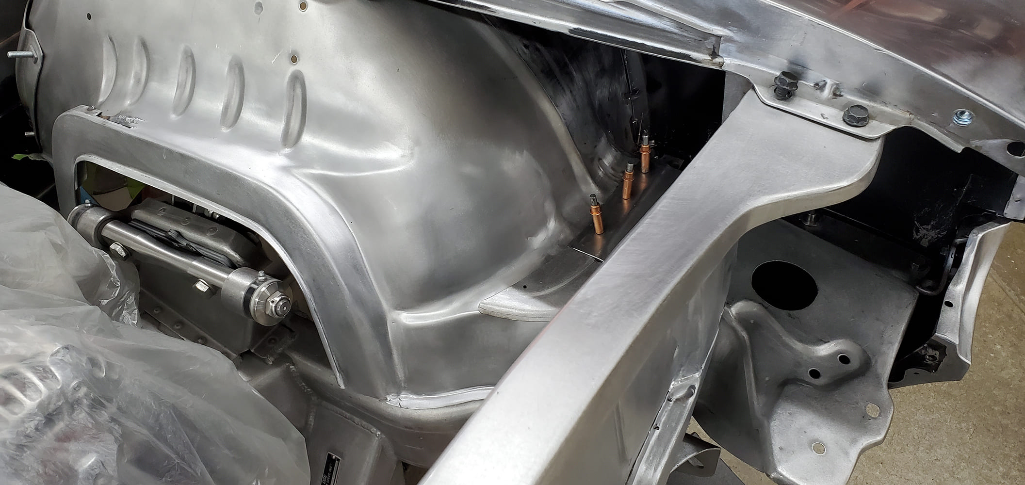 20 1969 Camaro firewall transition panel blended into frame with clean contours