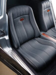 21 1963 Corvette custom seat detail contrast stitched leather retro mod restyle wood trim badge insert