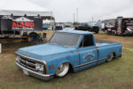 21 1971 GMC C10 shop truck with Relaxed Atmosphere livery and deep dish smoothie wheels laid out low