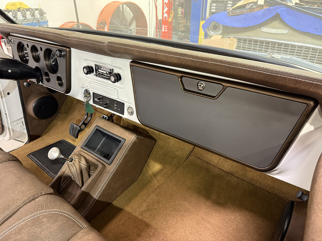 23 billet glove box trim panel for c10 truck dash