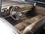 24 Full dash view of 1959 Impala interior with billet steering wheel analog gauges and custom stitched leather
