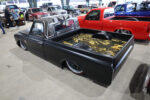 28 1966 Chevrolet C10 in matte black with candy patterned roof and custom epoxy glass bed floor