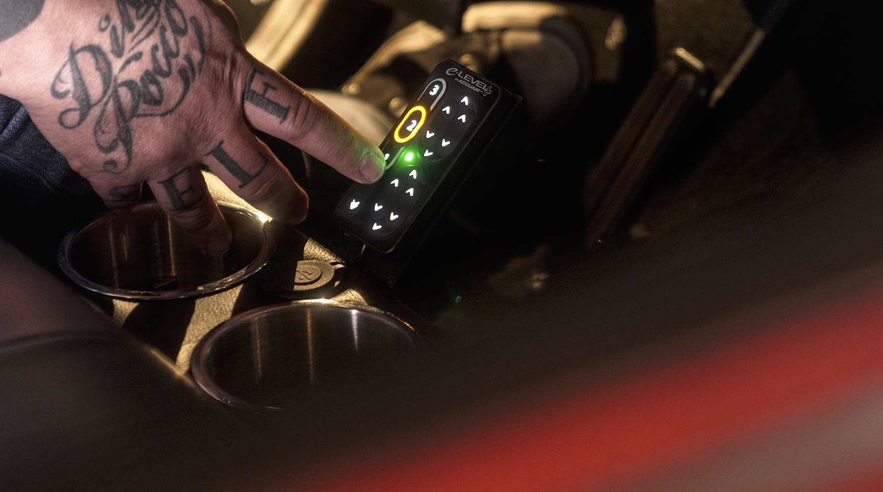 38 Controller mounted inside cab with illuminated button indicating preset height 2