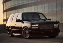 00 1996 Chevy Tahoe OBS with smoothed body billet grille and slammed stance on steel wheels