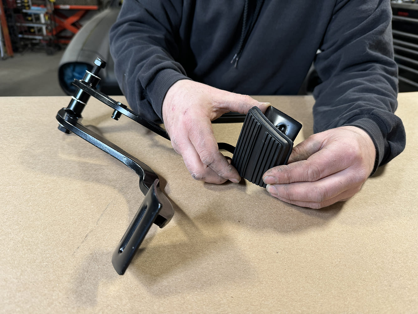 001 1971 Camaro throttle pedal being test fit for interior install