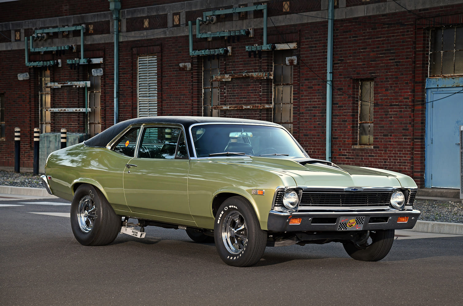 003 1969 Nova SS side profile MT slicks Traction Action bars