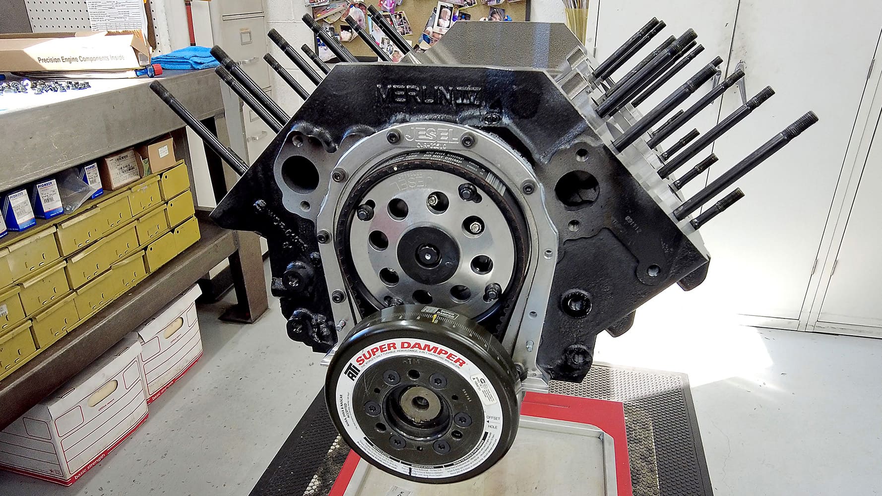 006 Merlin big block Chevy short block assembly Jesel timing setup ATI Super Damper
