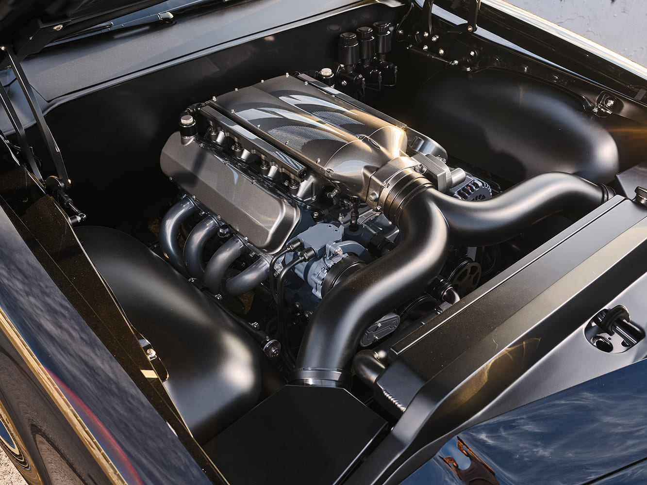 007 1970 Camaro LS V8 swap custom intake billet valve covers