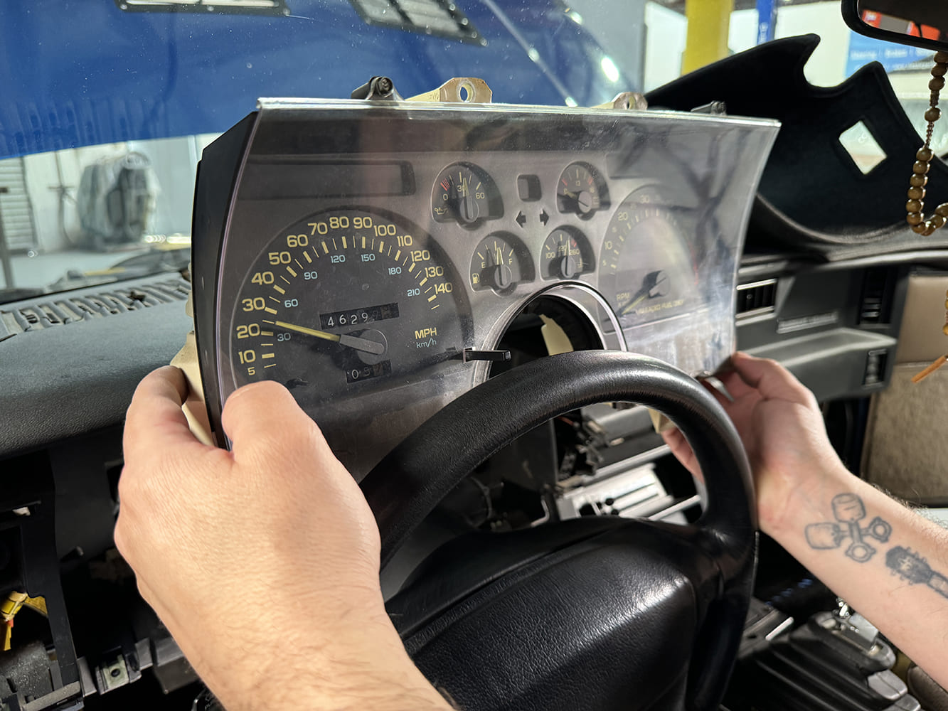 009 pulling stock gauge cluster from third gen camaro dashboard