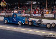 01 1937 chevy pickup pushing 1960 dragmaster