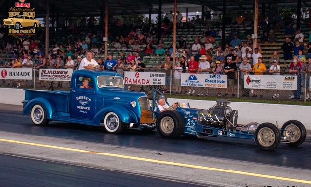 01 1937 chevy pickup pushing 1960 dragmaster
