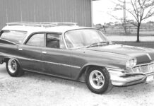 01 1960 Dodge Sierra wagon with custom wheels and roof rack prepped for electrical modernization
