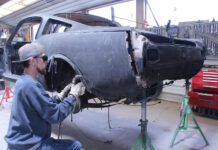 01 1965 Mustang rear quarter panel rust repair and removal