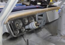 01 1967 72 c10 dash cluster install with factory gauges and primered shell