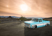 01 1973 Chevy C10 classic truck custom wheels scenic sunset location