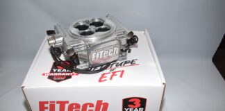 01 FiTech Go EFI 4 throttle body with 600 HP capability shown on original packaging
