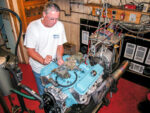 01 Pontiac Tri Power 428 on dyno dual Rochester carbs and turquoise valve covers tuned for performance