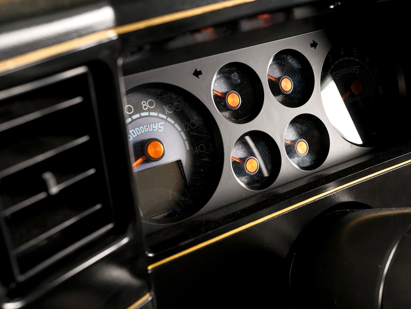 010 1987 Monte Carlo SS custom Goodguys gauge cluster blacked out panel
