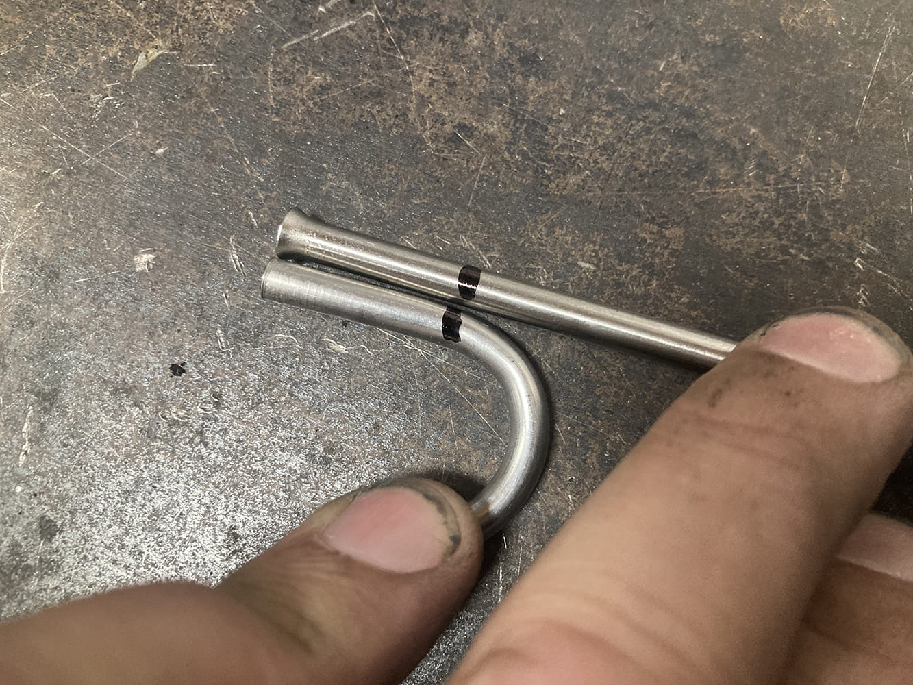 011 Comparison of brake line bends to ensure accurate matching before final fitting
