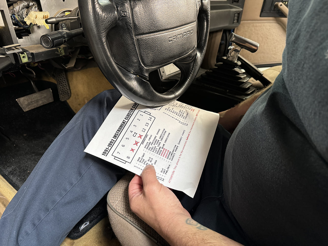 016 third gen camaro gauge pinout diagram held in lap