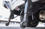 019 Close up of weld in rear wheelie bars essential for straight line stability on launch