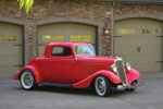 02 1934 Ford 3 window coupe chopped top hot rod stance red paint
