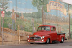02 1954 Chevrolet 3100 lowrider classic truck front view slammed stance chrome grille