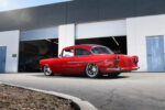 03 1955 Chevy Custom rear view with smoothed tail panel frenched lights and dual exhaust