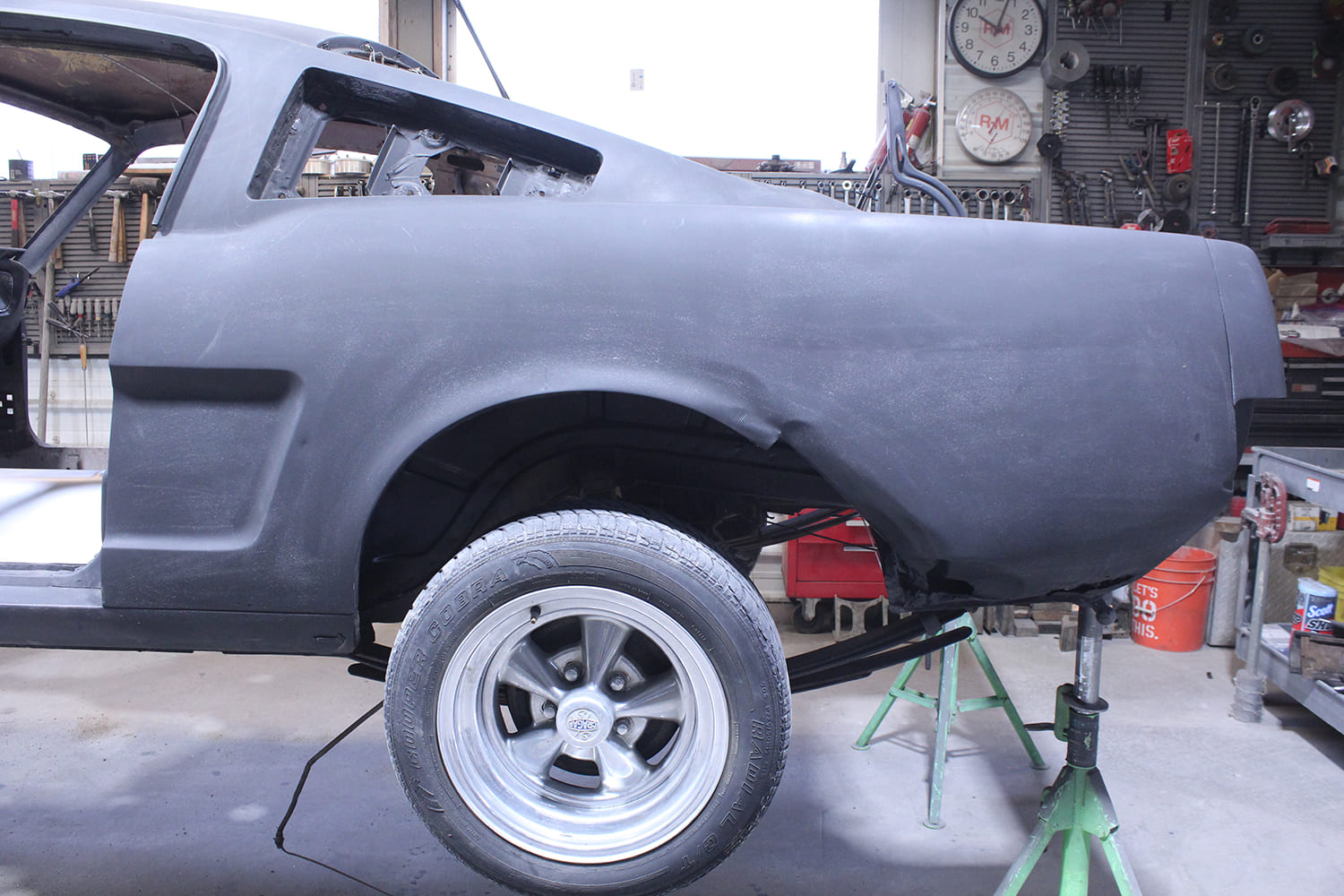 03 1965 Mustang new quarter panel test fit over wheel housing