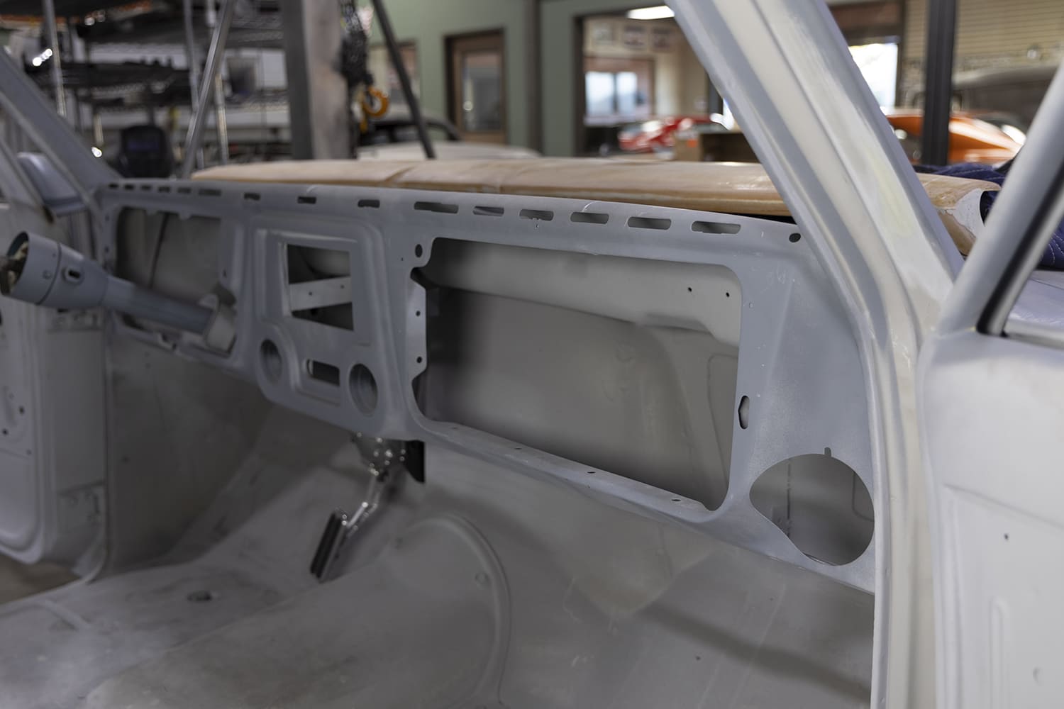 03 c10 dash stripped clean dash prep for custom gauge panel