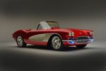 05 1962 Corvette with blue underglow accenting a custom grille and LED front lighting setup